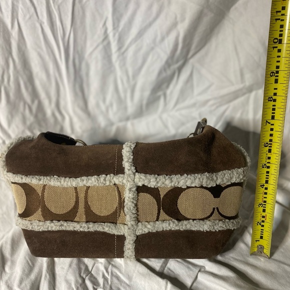 Y2K Coach Suede Shearling Handbag - Picture 7 of 8